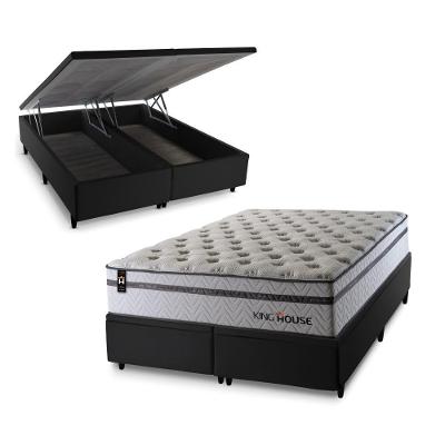 Cama Box Baú Bali Relax Magnetico 193x203 Cinza King House