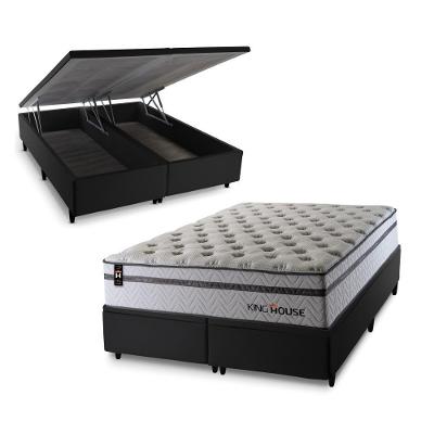 Cama Box Baú Bali Relax Magnetico 158x198 Cinza King House