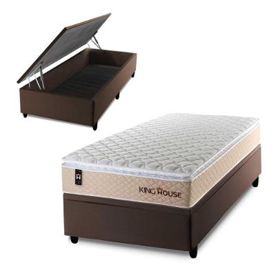 Cama Box Baú Alford 88x188 com Molas Ensacadas King House