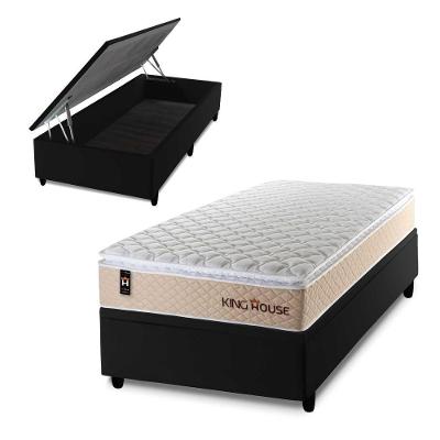 Cama Box Baú Alford 88x188 com Molas Ensacadas King House