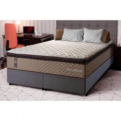 Cama Box Atlanta Espuma Queen 158x198 Cinza King House