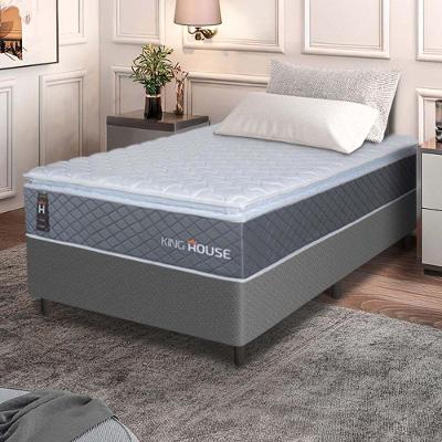 Cama Box Argel Espuma D33 Solteirão 96x203 Cinza King House
