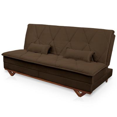 Sofá Cama Estoril 1,90m Marrom Suede Velut - King House