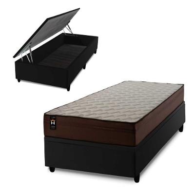 Conjunto Box Baú Atlanta 88x188 Marrom Espuma D45 King House
