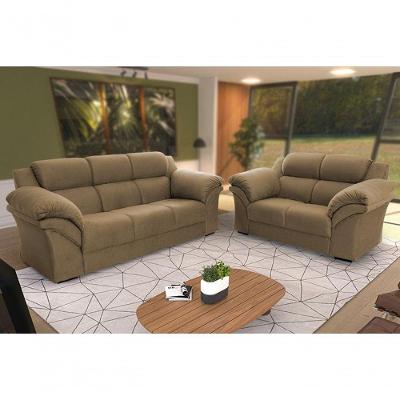 Conjunto Sofá Windsor Velut Bege 3 E 2 Lugares 2,04m E 1,59m - King House
