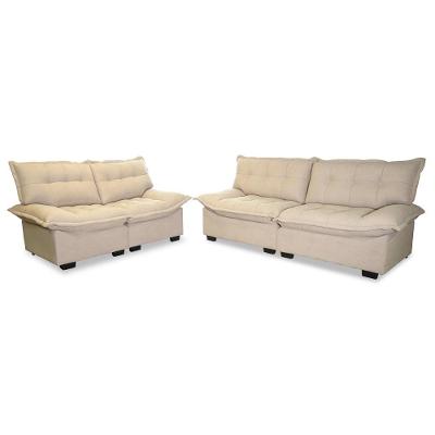 Conjunto Sofá Coliseu 3 E 2 Lugares Bouclê Bege - King House