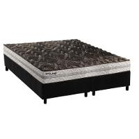 Cama Box Baú King: Colchão Espuma Paropas D33 Pasquale Plus Euro Pillow + Base Grey(193X203) - 1
