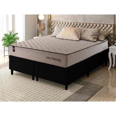Cama Box San Diego Espuma Queen 158x198 Bege King House