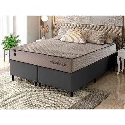 Cama Box San Diego Espuma Queen 158x198 Bege King House