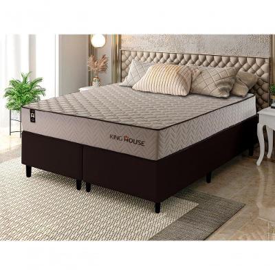 Cama Box San Diego Espuma Queen 158x198 Bege King House