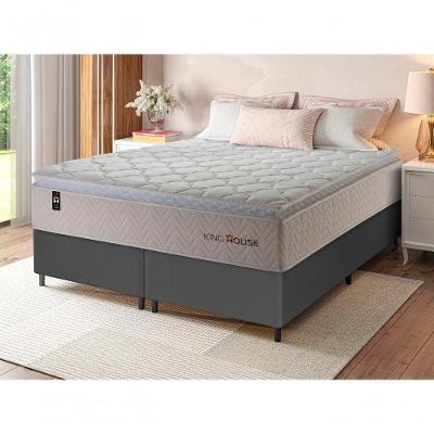 Cama Box Roma Molas Ensacadas King 193x203 Cinza King House