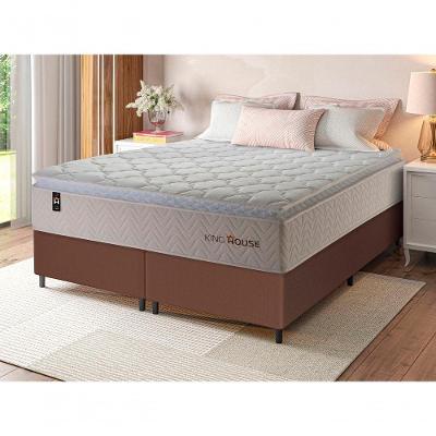 Cama Box Roma Molas Ensacadas Queen 158x198 Bege King House
