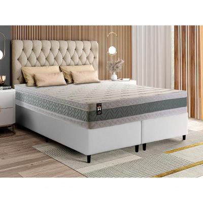 Cama Box Oxford Espuma King 193x203 Branco King House