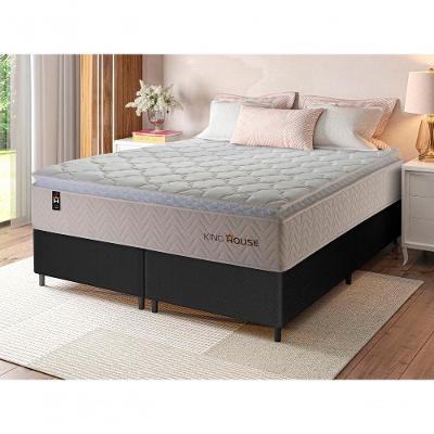 Cama Box Roma Molas Ensacadas King 193x203 Preto King House