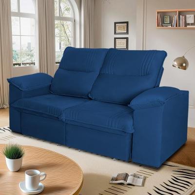 Sofá Retrátil Reclinável America 2,00m Suede Azul