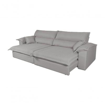Sofá Retrátil Reclinável 2,50m Nivus Cinza Molas Ensacadas - King House