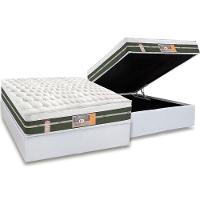 Cama Box Baú Casal: Colchão Molas Bonnel Castor Silver Star Air + Base CRC Courano White(138x188) - 1