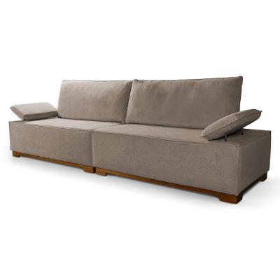 Sofá Living Braço Articulado Deluxe 3,00m Bouclê Bege