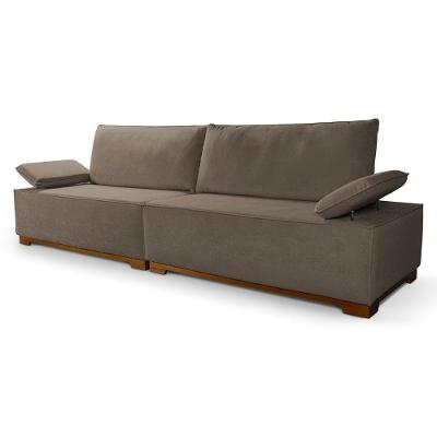 Sofá Living Braço Articulado Deluxe 2,50m Bouclê Marrom