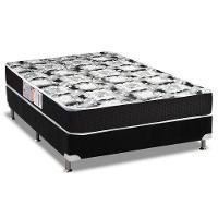 Cama Box Casal: Colchão Espuma D33 Luckspuma Supreme + Base CRC Suede Black(138x188) - 1