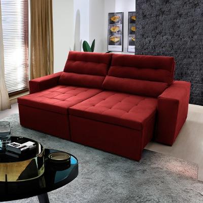 Sofá Retrátil Reclinável Arizona 2,30m Suede Velut Vermelho - King House