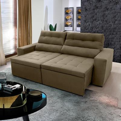 Sofá Retrátil Reclinável Arizona 2,30m Suede Velut Bege - King House