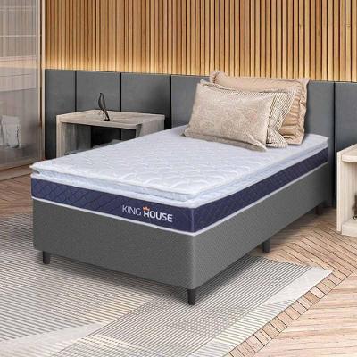 Cama Box Durban Espuma D28 Solteirão 96x203 Cinza King House