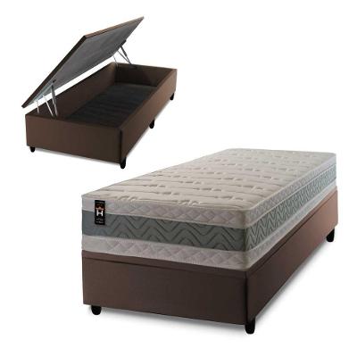 Cama Box Baú Oxford 88x188 Marrom Espuma D33 King House