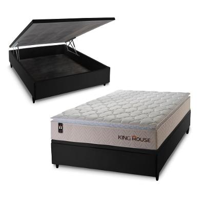Cama Box Baú Roma 138x188 com Molas Ensacadas King House