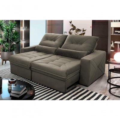 Sofá Retrátil Reclinável Sevilha 3,00m Suede Velut Molas Ensacadas - King House