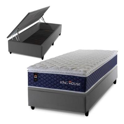 Cama Box Baú Lagras 88x188 com Molas Ensacadas King House