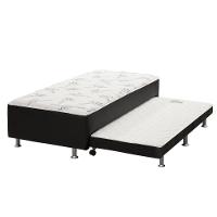 Cama Box C/Auxiliar Conjugado Solteiro: Colchão Ortopédico Courano Nero Black (88X188) Ortobom - 1