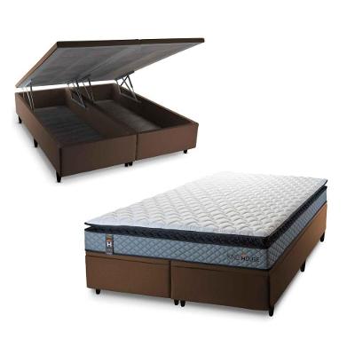 Cama Box Baú Chicago Espuma D33 193x203 Cinza King House