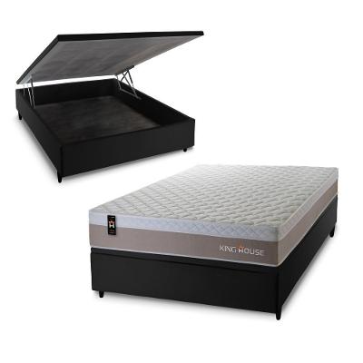 Cama Box Baú Sheffield 138x188 com Molas Ensacadas King House
