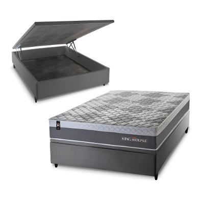 Cama Box Baú Sheffield 138x188 com Molas Ensacadas King House