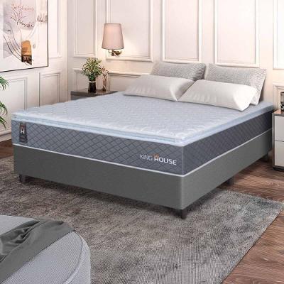 Conjunto Box Argel Espuma D33 Casal 138x188 Cinza King House