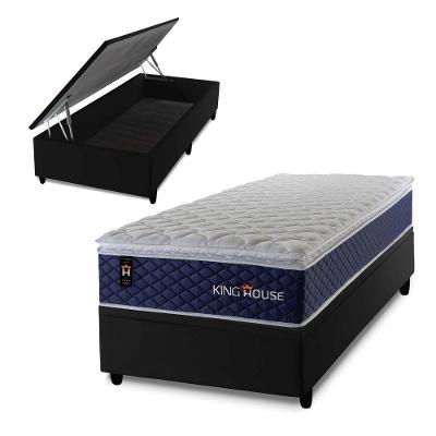 Cama Box Baú Lagras 88x188 com Molas Ensacadas King House