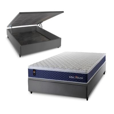 Cama Box Baú Lagras 138x188 com Molas Ensacadas King House