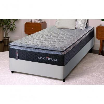 Cama Box Solteiro 88x188 Preto Dakota Espuma D33 King House
