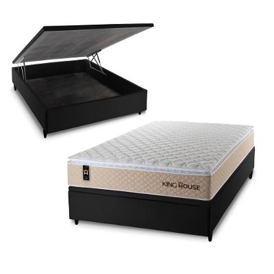Cama Box Baú Alford 138x188 com Molas Ensacadas King House