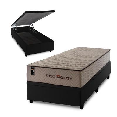 Cama Box Baú San Diego 96x203 Preto Espuma D33 King House