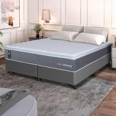 Conjunto Box Argel Espuma D33 Queen 158x198 Cinza King House