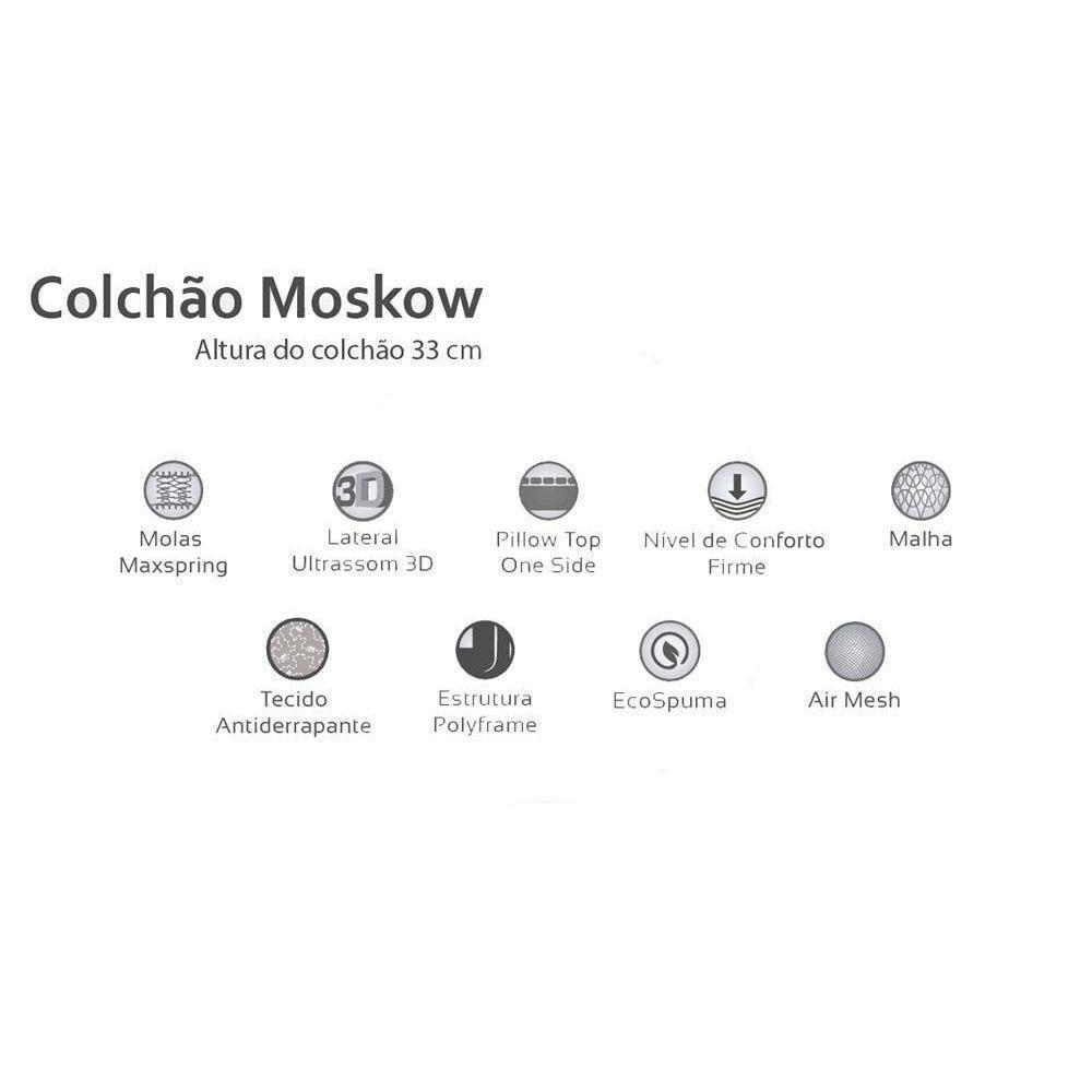 Cama Box Baú Queen: Colchão Molas Herval Maxspring Moskow + Base CRC Suede Clean(158x198) - 2