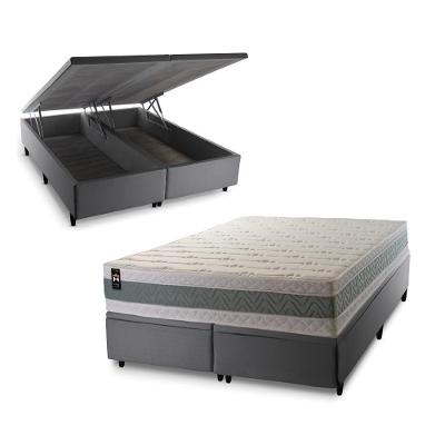 Cama Box Baú Oxford Espuma D33 158x198 Cinza King House