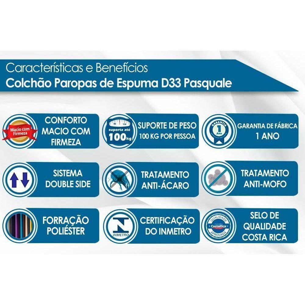 Cama Box Baú Queen: Colchão Espuma D33 Paropas Pasquale + Base CRC Suede Clean(158x198) - 5