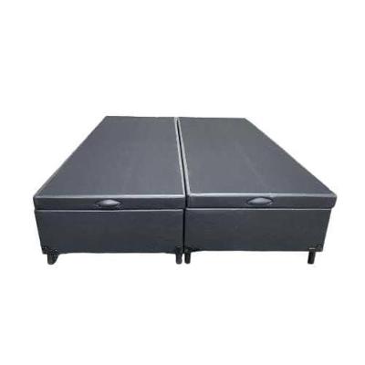 Cama Box Baú King Bipartido Sintético Preto 42x193x203