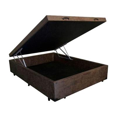Cama Box Baú Casal Suede Marrom 138x188
