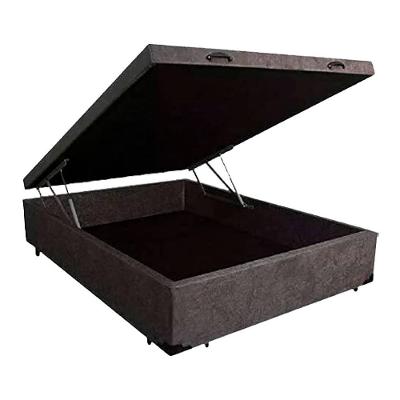 Cama Box Baú Casal Suede Cinza 138x188