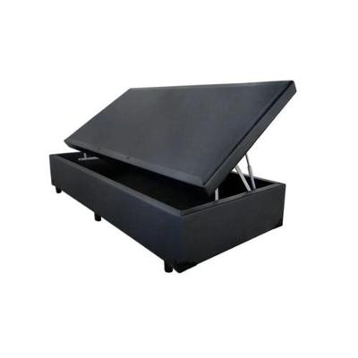Cama Box Baú Solteiro Preto Sintético Com Pistao A Gás Abertura Lateral