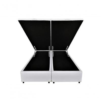 Cama Box Baú King Bipartido Sintético Branco 42x193x203